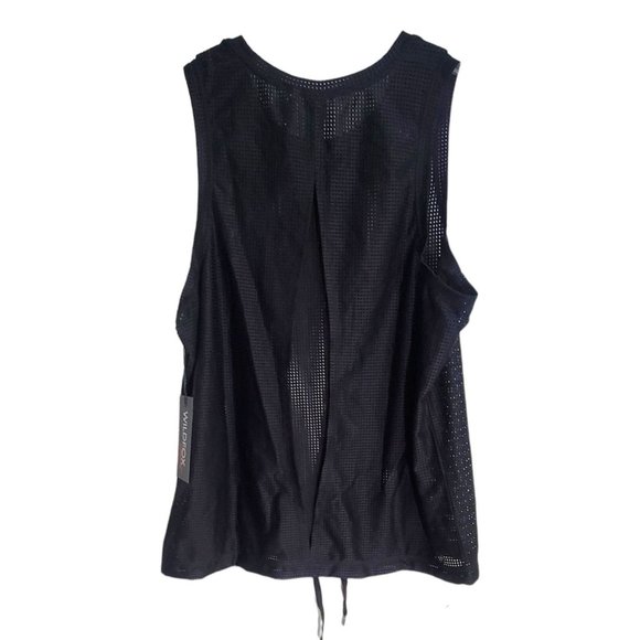 Wildfox Women's Black Activewear Tank Top Sleeveless Drawstring Hem Size XL NWT‎ - Picture 1 of 11